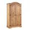 Home Source Corona Solid Pine Wood 2 Door Closet Wardrobe