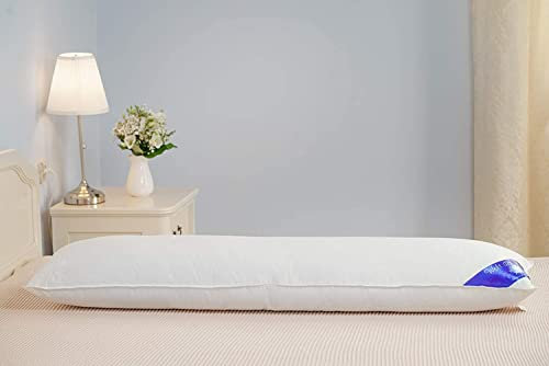Welt der Träume Seitenschläferkissen mit 10% Daunen / 90% Federn Schwangerschaftskissen Rückenlehne 145x40cm Stillkissen Körperkissen Kissen