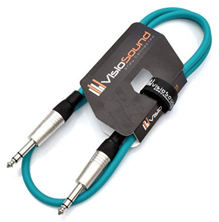 VisioSound 6.35mm 1/4 Stereo TRS Jack to TRS Jack Lead/Balanced Signal Audio Patch Cable (1m, Green)