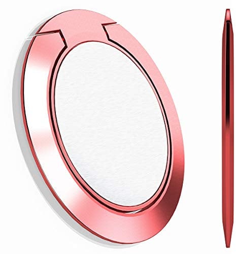 World's Slimmest Phone Ring Grip Holder, Attom Tech Tomorotec Ultra Thin Cell Phone Ring Stand Compatible with iPhone Samsung Galaxy Smartphone Accessories (Rose Gold)