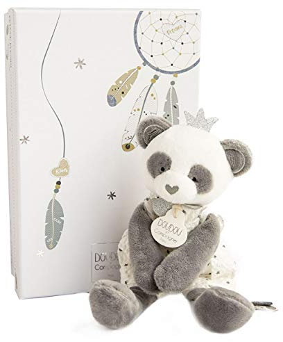 Doudou et Compagnie - Peluche Panda - 20 cm - Collection Attrape-Rêves - Peluche Douceur Poétique - avec Boite Cadeau - Idée Cadeau Naissance ou Anniversaire - Garantie Doudou Perdu - DC3540