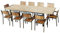 ALEOS. Gartengarnitur Edelstahl Teak Set: Ausziehtisch 200-240-280x100 cm + 10 Sessel A-Grade Holz Serie Kuba Gastroqualität