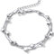 Cupimatch Armband Frauen Fein Pentagramm Edelstahl Doppelte Kette Verstellbar Damen Arm Schmuck, Silber/Rosegold