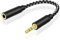TNP Premium 3,5mm Stereo Aux Headset Audio Verlängerungskabel, Stecker auf Buchse Adapter Kabel, Klinkenkabel für iPhone Android Smartphone DJ Musik Heimkino Studio Kopfhörer Lautsprecher 15cm