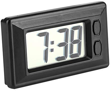 Nikou Flüssigkristall Digitaluhr, Ultra Slim Auto Uhr Elektronische Uhr MiniTable mit Auto Armaturenbrett Elektronische Uhr mit Zeit und Kalenderanzeige
