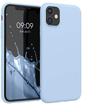 kwmobile Case Compatible with Apple iPhone 11 Case - Soft Slim Protective TPU Silicone Cover - Light Blue Matte
