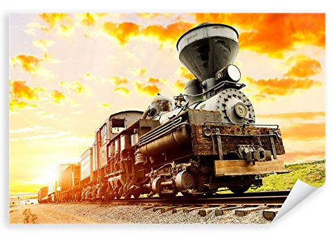 Postereck - 3302 - Alte Lokomotive, Lok Zug Amerika Stahl Sonne - Fahrzeug Wandposter Fotoposter Bilder Wandbild Wandbilder - Poster - 3:2-30,0 cm x 20,0 cm