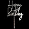 AILEXI 1 Count Acrylic Glitter Cake Decorating Toppers - Happy Birthday WordArt Silver