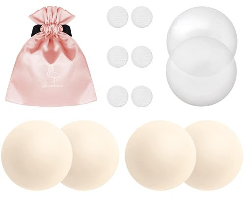 Gmumu® Ultra Dünne Damen Nippel Covers Wiederverwendbar und Selbstklebende Nippel Abdeckungen aus Silikon Aufkleber Nippelabdeckungen, 8cm (2, Weiß)