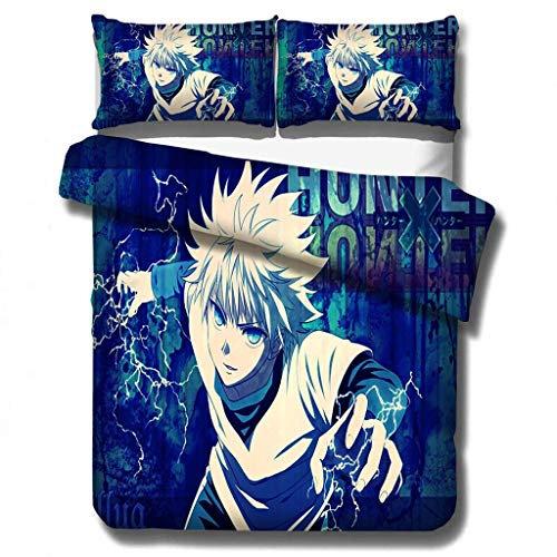 Agmdno Bettwäsche-Sets Hunter,Anime Bettwäsche,Bettbezug 135x200cm + Kissenbezug 80x80cm,kinderbettwäsche,3D Bettwäsche (QZLR2-1,135x200cm+80x80cmx1)