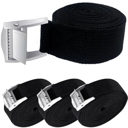 Vicglory 4 PCS Ratschen-Zurrgurte mit Nockenschnalle, 5M x 25mm Hochleistungs-Spanngurte Verstellbare Zurrgurte Schnellverschluss-Dachträgergurte für Fahrrad, Motorrad, Fracht, Anhänger, Gepäck