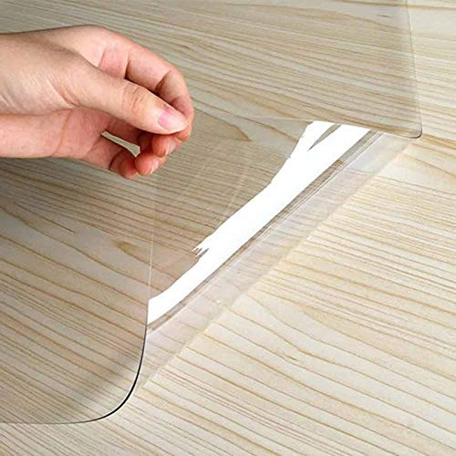 Plas-Tex Bodenschutzmatte Bürostuhlunterlage - Maß nach Wunsch - Bodenmatte Stuhlunterlage Transparent Klar Hartboden (70x120cm)