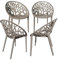 TRISENS Gartenstuhl Kunststoff Stapelstuhl Bistrostuhl Küchenstuhl Stuhl Stapelbar, Farbe:Taupe, Menge:4 St.