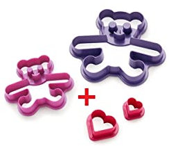 Betty Bossi Keks-Ausstecher Bärchen Set Kunststoff Kekse Plätzchen Violett Pink