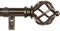 KAMANINA Bronze Curtain Poles for Windows 80 to 150 cm, 19 mm Diameter Curtain Poles for Eyelet Curtains, Splicing and Telescoping Curtain Rods with Twisted Cage Finials