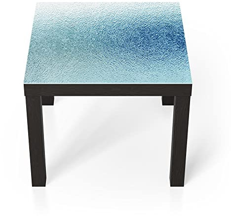 DEQORI Glastisch | schwarz klein 55x55 cm | Motiv Milchglas mit Blaustich | ausgefallener Beistelltisch aus Glas | Hochglanz Couchtisch fürs Wohnzimmer | moderner Couch Tisch mit Design