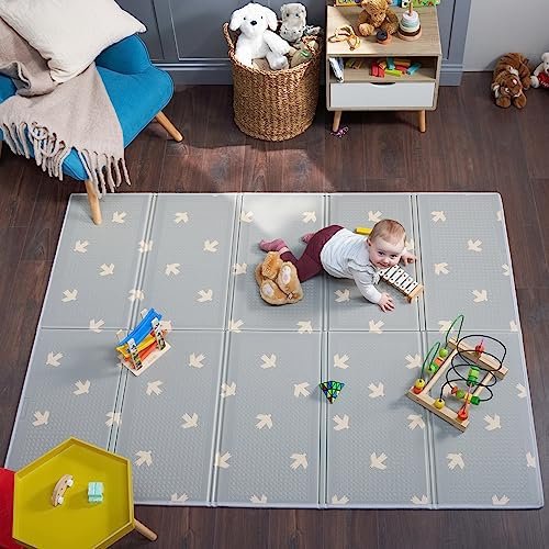 Bubba Bear Babymatte Kindermatte Baby Spielmatte 200x150x1cm, Wendefähige und ungiftige Dicke Faltbare wasserdichte Schaumstoff Kinderteppich, Krabbelmatte Spiel-Teppich Bodenmatte Kinder-Matte Baby