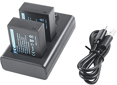 DSTE (2-Pack) NP-W126 NP-W126S Ersatz Batterie + Duales USB-Ladegerät mit LCD-Display Kompatibel mit Fuji HS30 EXR,HS30EXR,HS33 EXR,HS50 EXR,HS50EXR,X-A1,XA1,X-E1,XE1,X-M1,XM1,X-Pro1,XPro1,X100V,X-T50