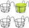 Leoenir Lot de 4 Pots de Fleurs Ronds à Suspendre en métal pour Balcon et clôture (Noir)