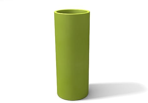 Kloris Blumenkasten Hoher zylindrischer Barock 90 Grün Kiwi Polyethylen Durchmesser 35 cm Höhe 90 cm Tiefe 30 cm Made in Italy