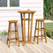 Chusui Garten-Bartisch, Stehtisch, Bistrotisch, Bar Table, Gartentisch, Balkontisch, Outdoor-Tisch, Tisch Für Draußen， Ø60x105 cm Massivholz Akazie