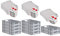 PROREGAL SuperSparSet 10x Eurobox NextGen Economy mit Scharnierdeckel & roten Verschlüssen | Griffe offen | HxBxT 12x40x60cm | 23 Liter | Eurobehälter Transportbox Transportbehälter Stapelbehälter