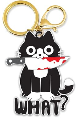 Donawings Funny Bag Charm for Cat Lovers