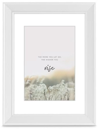 Hama Bilderrahmen Rise, 30x40cm (mit Passepartout Bildformat 20x28 cm, Holzrahmen, für Hochformat, für Querformat, zum Hängen, Reflex Glas) weiß