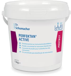 Dr. Schumacher Perfektan Active Instrumentendesinfektion - 1 kg | Eimer (1 kg) - Desinfektionsmittel Pulverkonzentrat für medizinische Instrumente - Weiß
