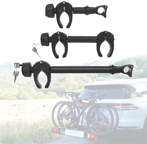 TEOV Support de Cadre 3 Pack, Porte-vélos pour 3 vélos, Pince de Fixation pour Camping-Car, verrouillable, pour Tube en U, Longueur 25 cm + 32 cm + 45 cm