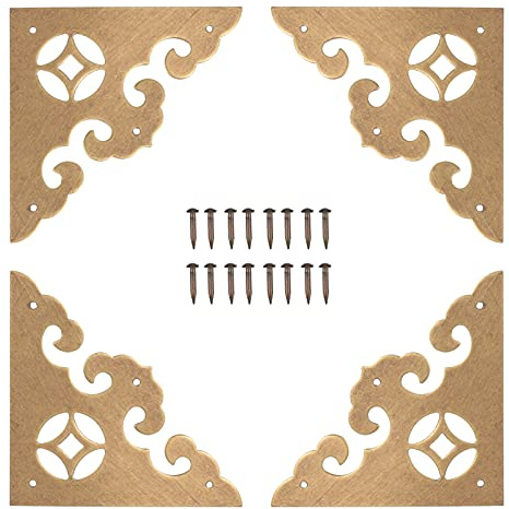 HEMOTON 4pcs Box Corner Guard Feet Expandable Protectors Steel Wardrobe Large Chairs Stop Bed Metal Mat Outdoor Accessories Home Supplies Paint Closet Door Brass Safety Mask