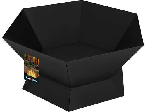KOTARBAU® Brasero Fonte En Acier Noir | Brasero Extérieur | Brazero Jardin Hexagonale Pliable 30 cm