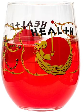 getDigital Fantasy Trinkglas Health - Glas mit Spruch für Geeks, Nerds und Fantasy Fans - Spülmaschinengeeignet, 500 ml (Mana & Health Gläser: Health)