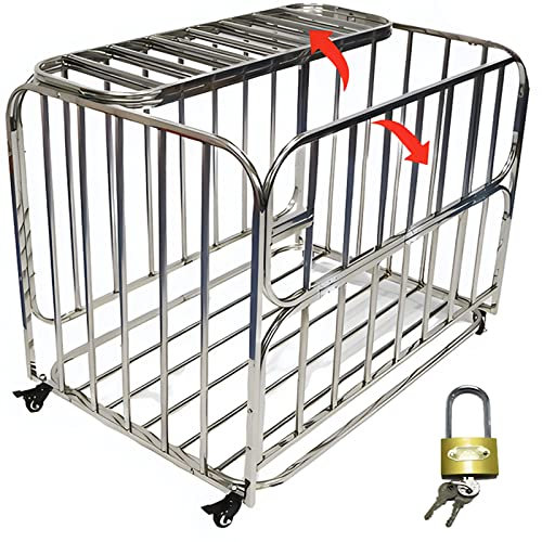 Volleyball -Basketballs Fußballspeicher Käfig - Hochleistungsrollender Ballwagen mit abschließbaren Rädern für Fitnessstudio/Kindergarten/Schule/Garage - Edelstahl 100x70x80 cm