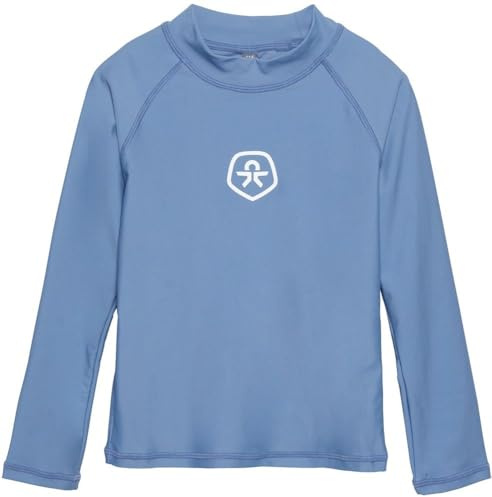 Color Kids COT-Shirt Kinder Unisex Langarmshirt mit UV-Schutz UV-Shirt Longsleeve Rundhals elastisch Regular fit, Farbe:Coronet Blue (854), Größe:122