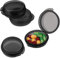 Gjinxi 4 Stk Kleine Pillendose Tragbare Pillendosetragbarer Täglich Rund Mini-Pillen-Organizer Vitamin Lagerung Pillenetui Unterwegs Tablettendose für Pille Lebertran (Schwarz)