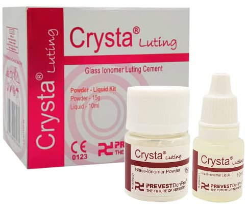 Generic Crysta Ciment dentaire réparateur en verre ionomère Do it your self Kit de remplissage permanent des dents perdues, ciment réparateur blanc permanent