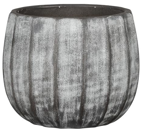 Scheurich Runa, Blumentopf aus Keramik, Farbe: Washed Grey, 22,57 cm Durchmesser, 19,5 cm hoch, 13 l Vol.