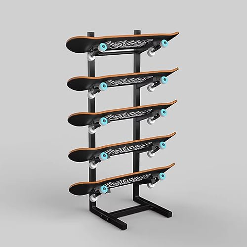 Longboard-Ständer für Boden, vertikaler Skateboard-/Snowboard-Ständer mit 4/5 Ebenen, Fitness-Organizer-Regal für Deck, Garage und Einzelhandel, Yoga-Matte/Schaumstoffrollen-Aufbewahrungsständer