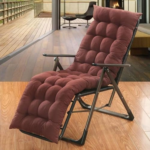 Extra dick gepolsterte Sonnenliege für Garten, Terrasse, Balkon, ultimativer Komfort, Schaukelliege in Braun, 180 x 50 Abmessungen