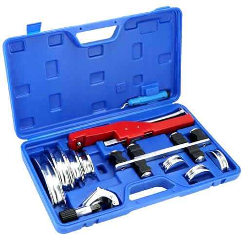 QWORK Rohrbiege-Set für HVAC und Kühlsysteme – biegt 1/4 bis 2,2 cm weiches Kupfer- und Aluminiumrohr