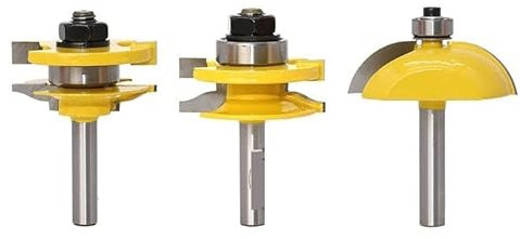 3pcs 8mm Shank Cnc Solid Tungsten Carbide Woodworking Router Bit,trimmer Wood Milling Cutter,Door Frame Coupling End Mill Cutter(XIAOHUXI-HUXI)