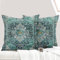 ECZOIL 2er Set Boho Kissenbezug 50x50 cm Kissenhülle Dekorative Boho Stil Vintage Zierkissenbezüge Kissen für Sofa Sessel Zuhause Schlafzimmer mit Verstecktem Reißverschluss - Cyan