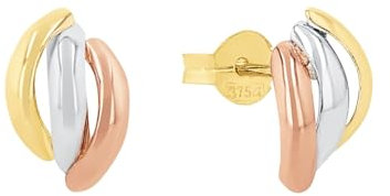 Amor Ohrstecker Damen Ohrschmuck, 0,9 cm, Gold, Kommt in Schmuck Geschenk Box, 2013772