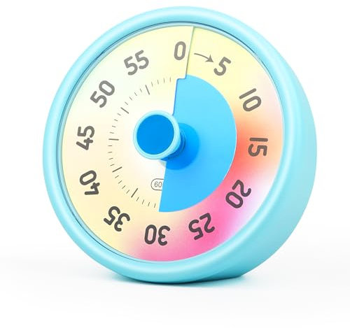 Temporizador Visual, Timer Cocina, Temporizador de Cuenta Regresiva de 60 Minutos para Aula Escuela Oficina Cocina (Azul)