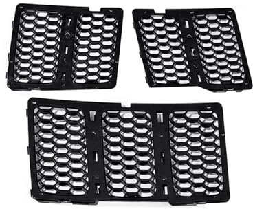 Kühlergrill Passend Für Jeep Für Grand Für Cherokee 2014-2016 Auto-Kühlergrilleinsatz Grillabdeckung Verkleidung 3 STÜCKE ABS Fronteinsatz Wabengrill Grillgitter Gitter Kühlergrill(Schwarz)