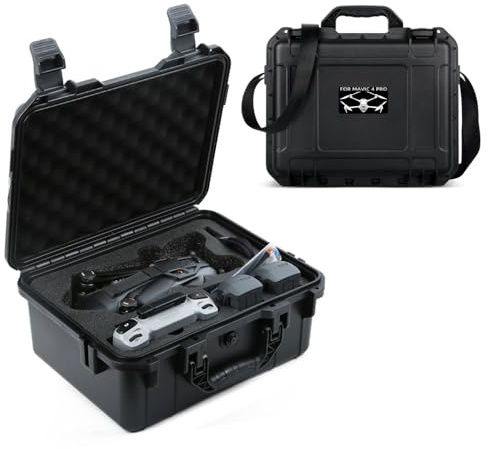 BeisDirect Wasserdichte Hartschale für DJI Mavic 4 Pro, tragbare Aufbewahrungstasche, schützende Reise-Tragetasche für DJI RC 2 Fernbedienung, 2 Batterien und Zubehör, Schwarz , Tragetasche