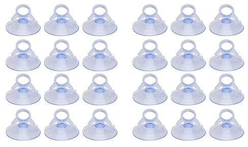 Xnuiasqe 24 Pcs Air Plant Stand,Fish Tank Vacuum Suction Cups with Loops for Plants Hanging on Glass Windshield Tile,Etc