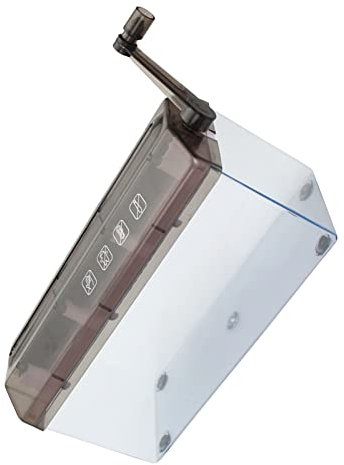 SIXRUN Transparent Manual Operation Paper Shredder Premium Plastik A4 Schneidmaschine für das Haus, die Klasse, den Desktop (Black)