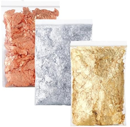 GXMDSGZ Imitation Gold Splitter Kupfer Folie Pailletten Glitters Handwerk Blatt Flake Blätter Groß Nail Art Decor Für Goldfolie,Leaf Anlegemilch Blattmetall(Color 7)